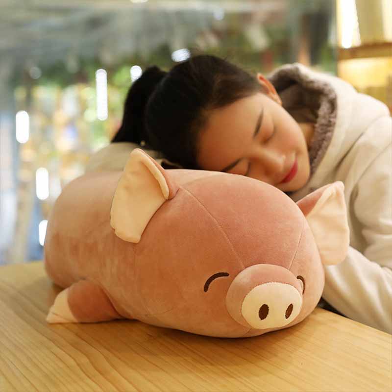 Cute Sleeping Pig with Smiling Plush