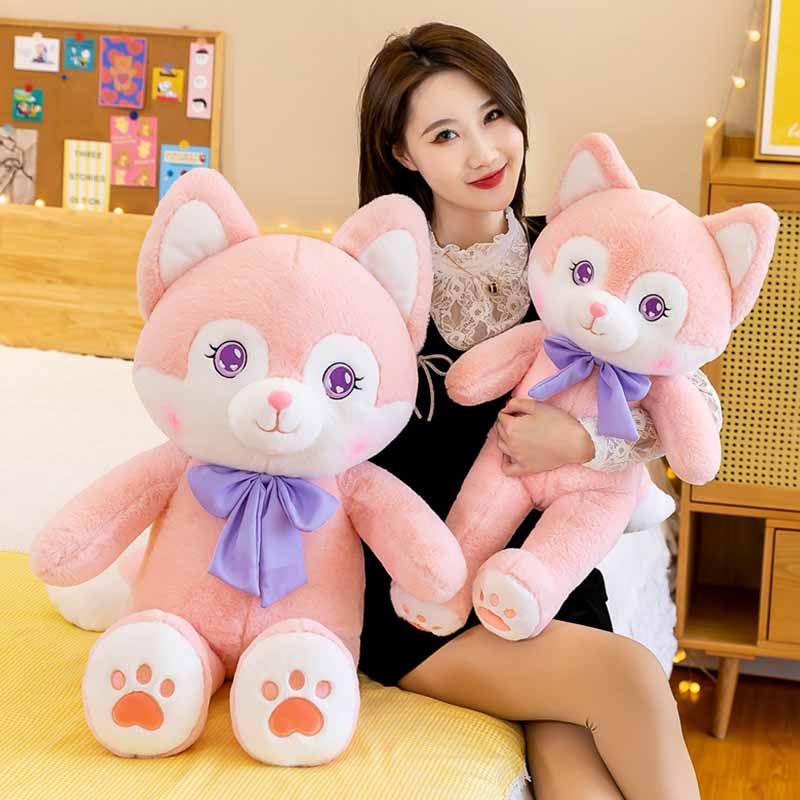 Kawaii Fox Doll Pink Pink Stuffed Animal 20 inch