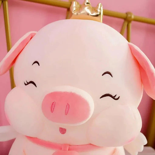 Cute Pig with Crown Weighted Plush