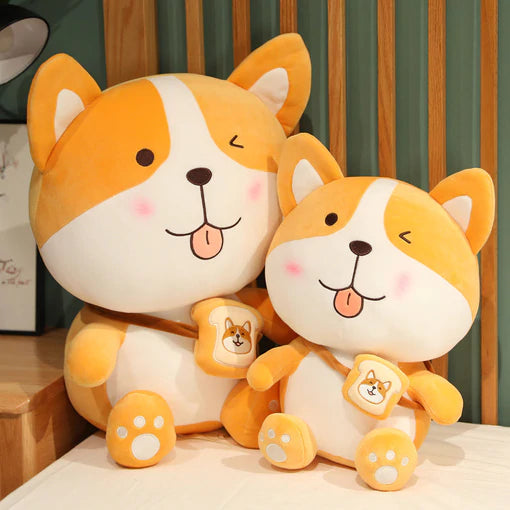 Cute Shiba Inu with Toast Plushie